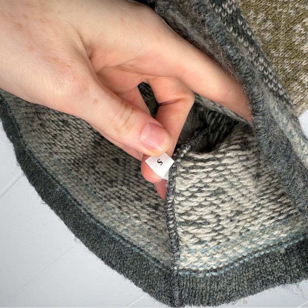 VINTAGE L.L Bean 100% Wool Cardigan Sweater Women’s Small Cottagecore Mixed Gray - Picture 7 of 11